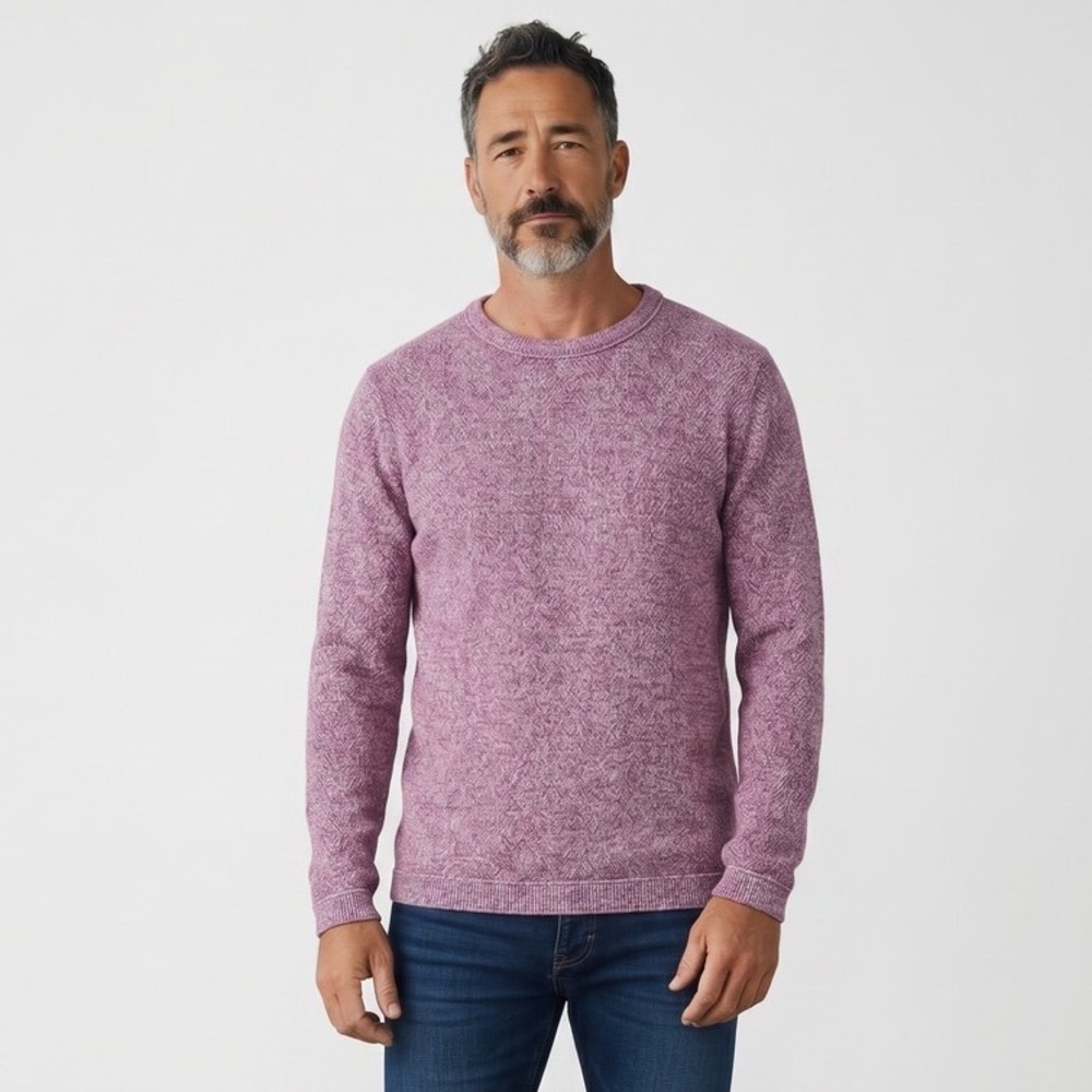 Selected Homme Mens SLHVictor Organic Cotton Crew Neck Marled Sweater Red Eco XL